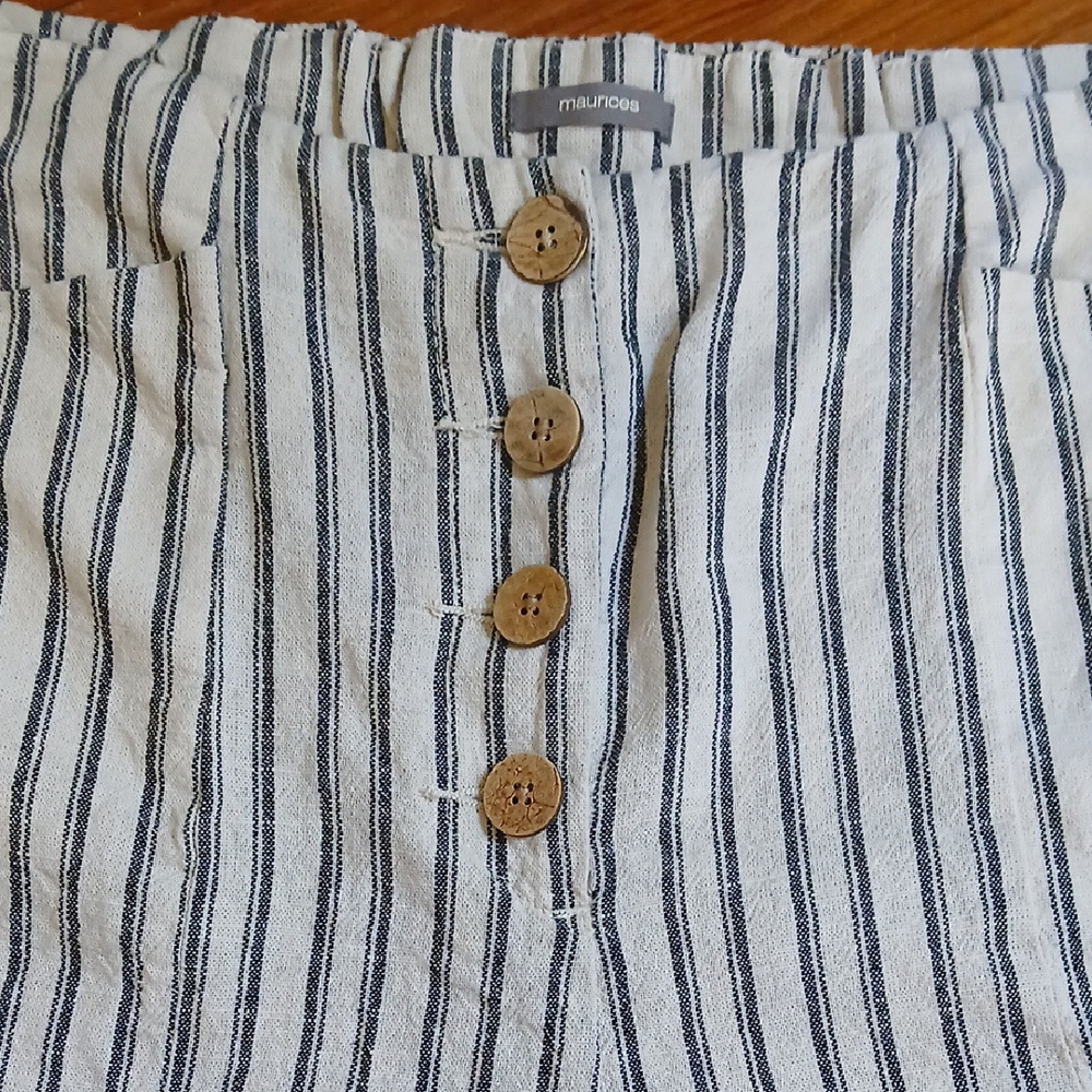Maurices Pin Striped Cotton/linen Shorts